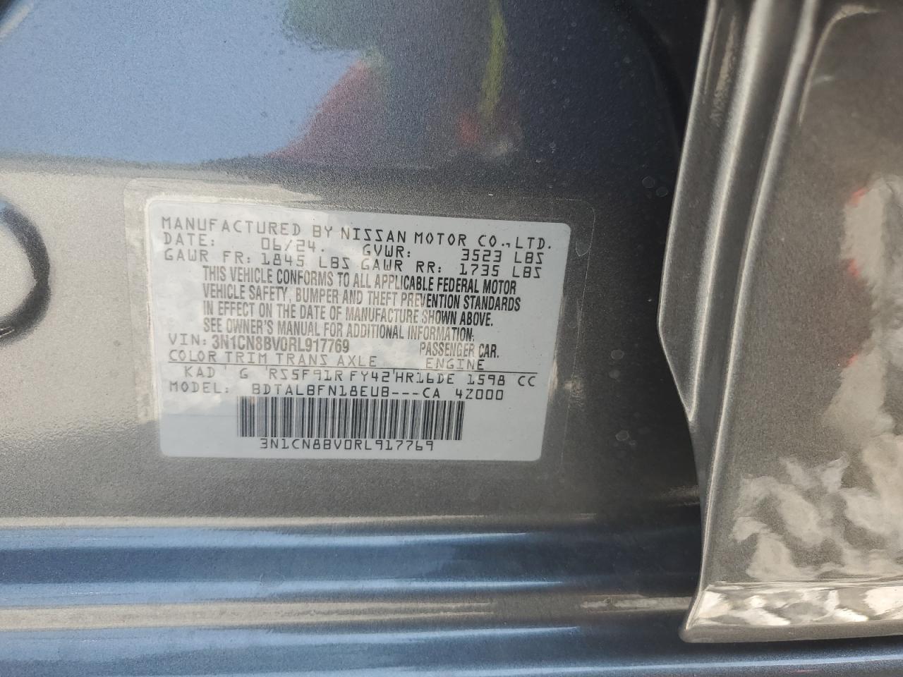 3N1CN8BV0RL917769 2024 Nissan Versa S