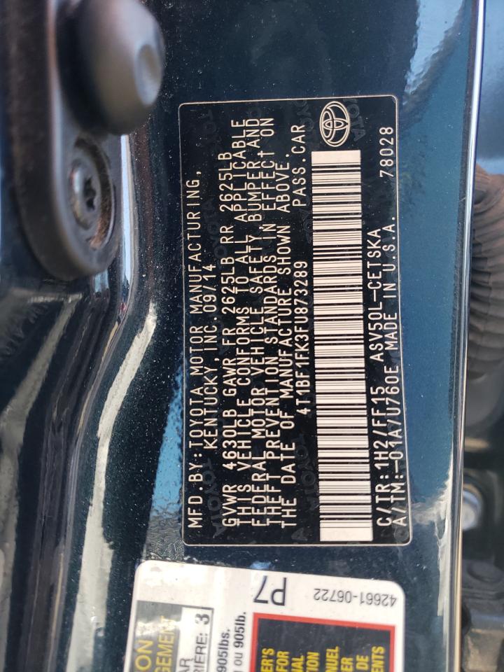 4T1BF1FK3FU873289 2015 TOYOTA CAMRY - Image 12