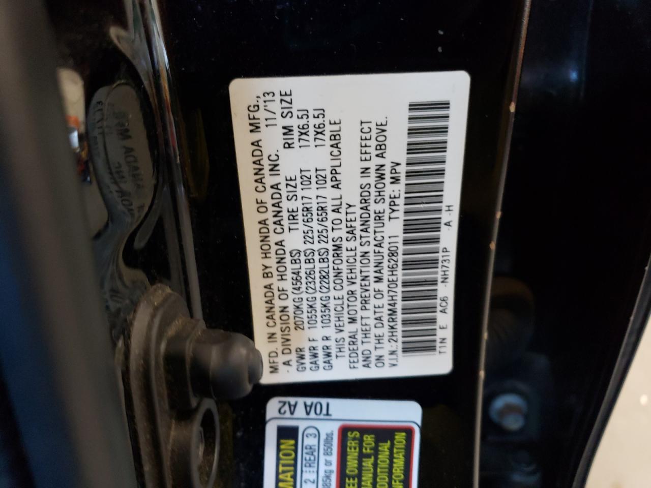 2HKRM4H70EH628011 2014 Honda Cr-V Exl