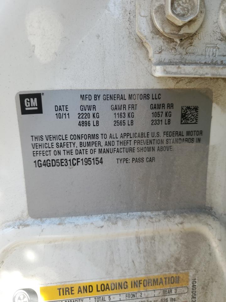 2012 Buick Lacrosse Premium VIN: 1G4GD5E31CF195154 Lot: 69214164