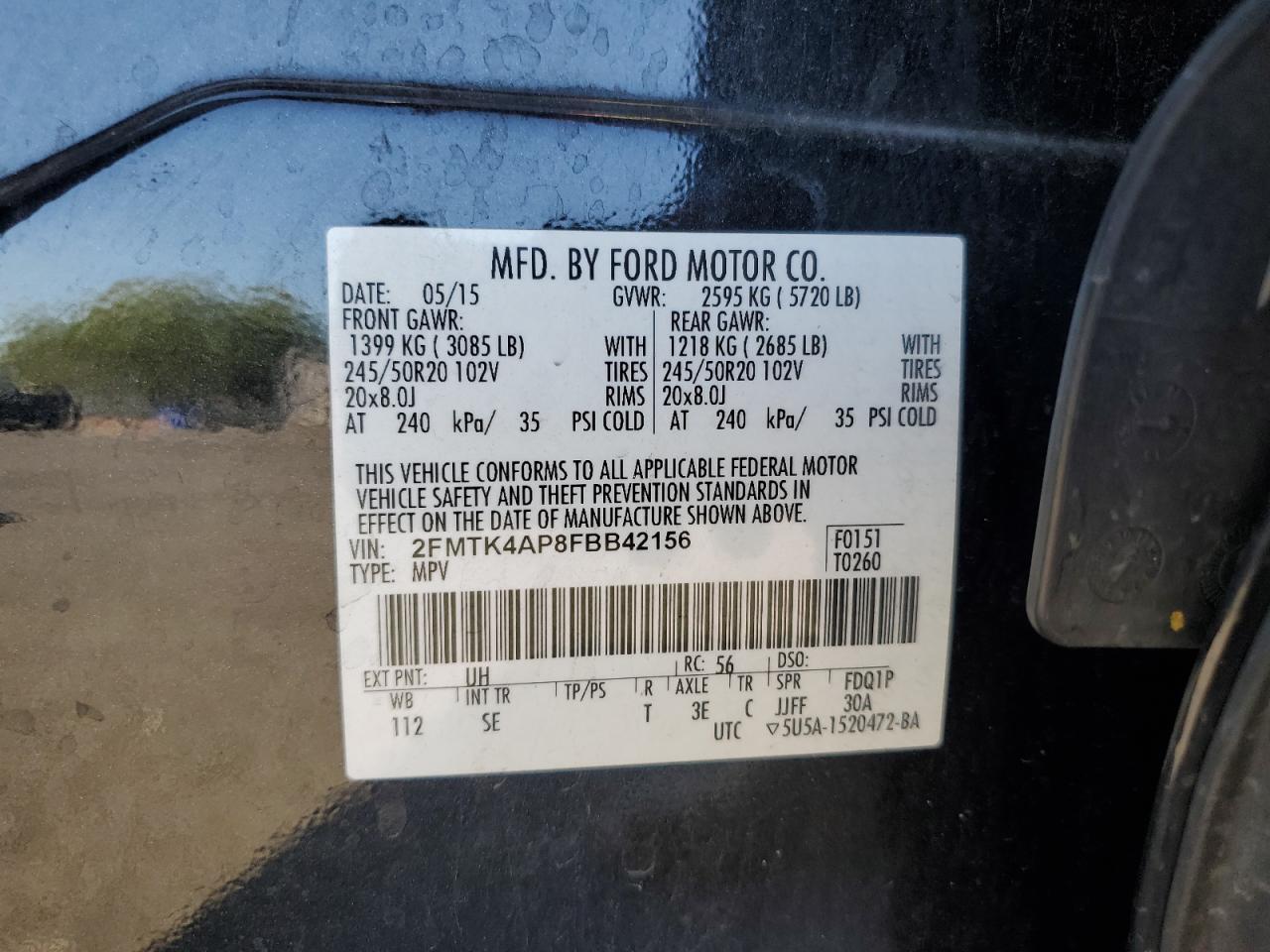 2FMTK4AP8FBB42156 2015 FORD EDGE - Image 14