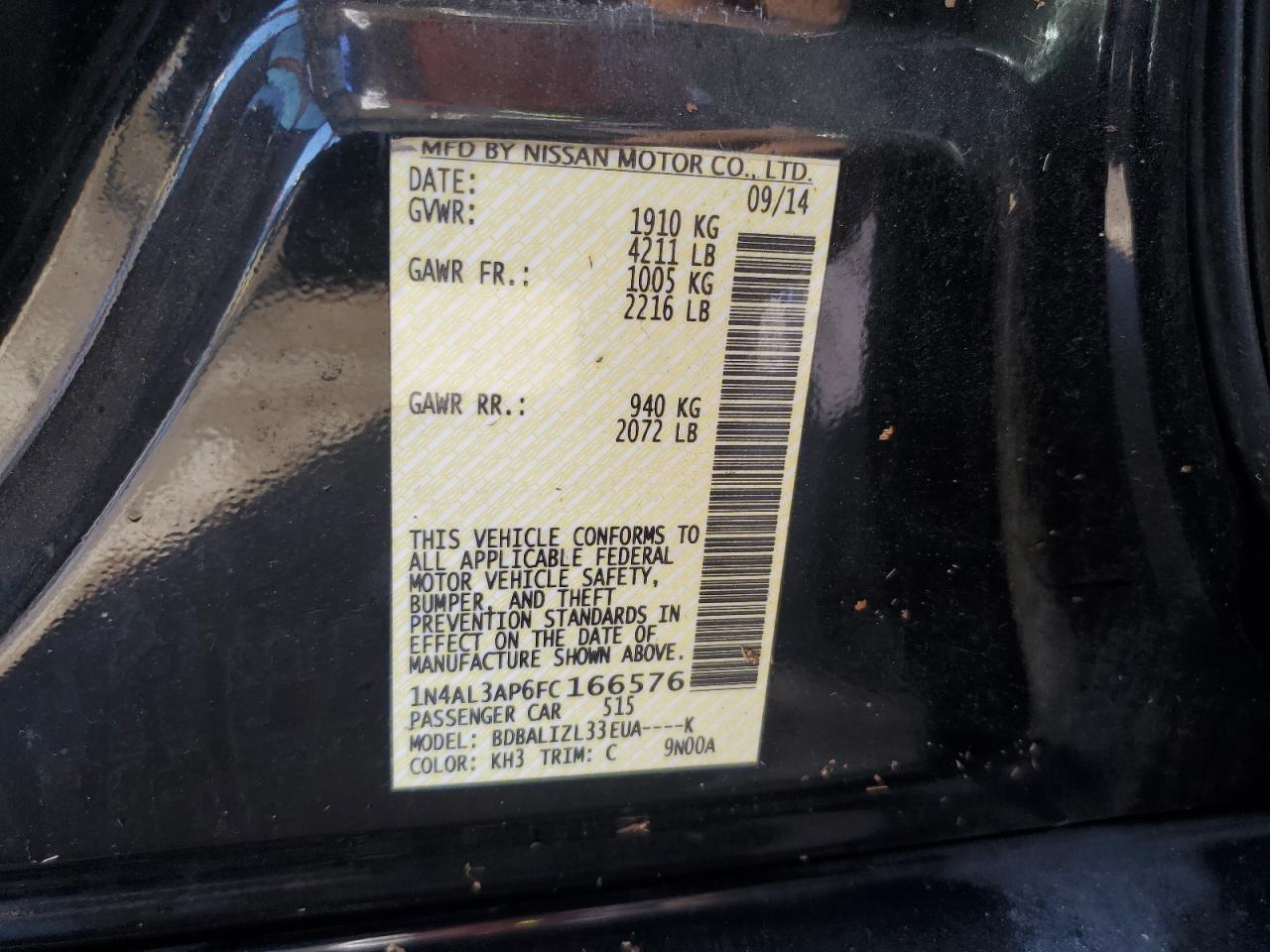 1N4AL3AP6FC166576 2015 NISSAN ALTIMA - Image 13