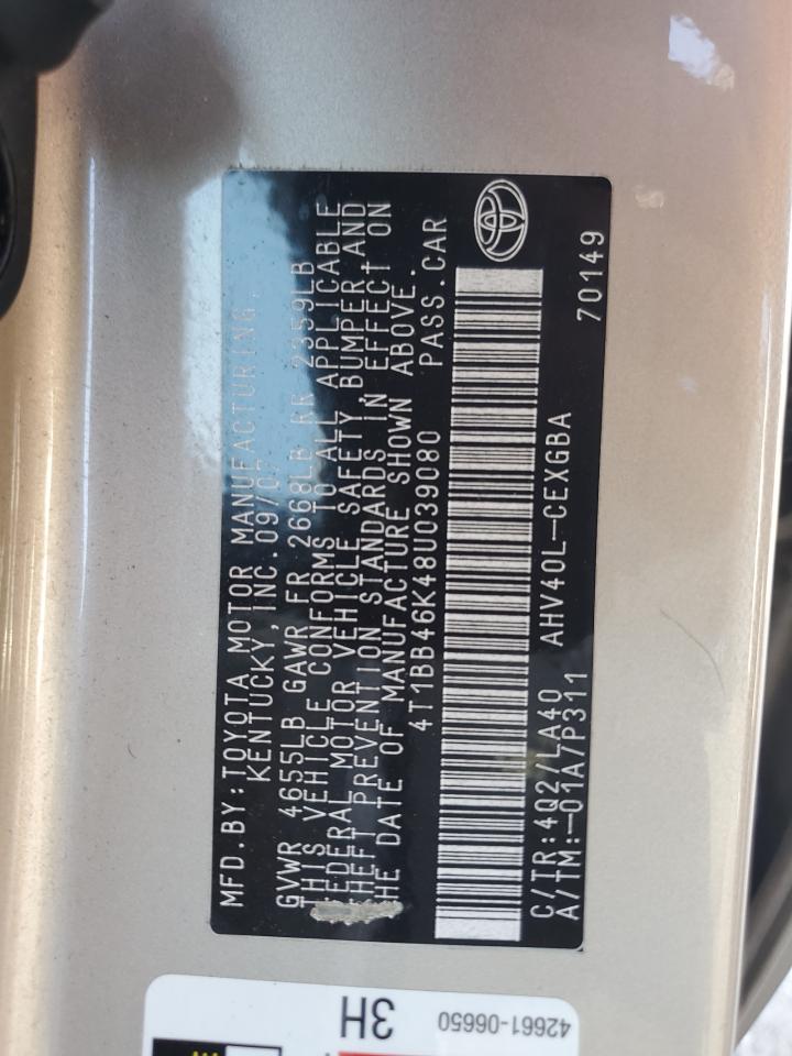 4T1BB46K48U039080 2008 Toyota Camry Hybrid