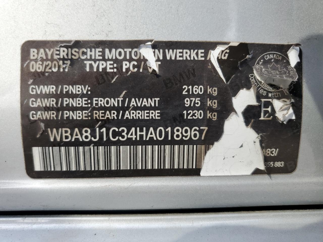 WBA8J1C34HA018967 2017 BMW 328 D xDrive