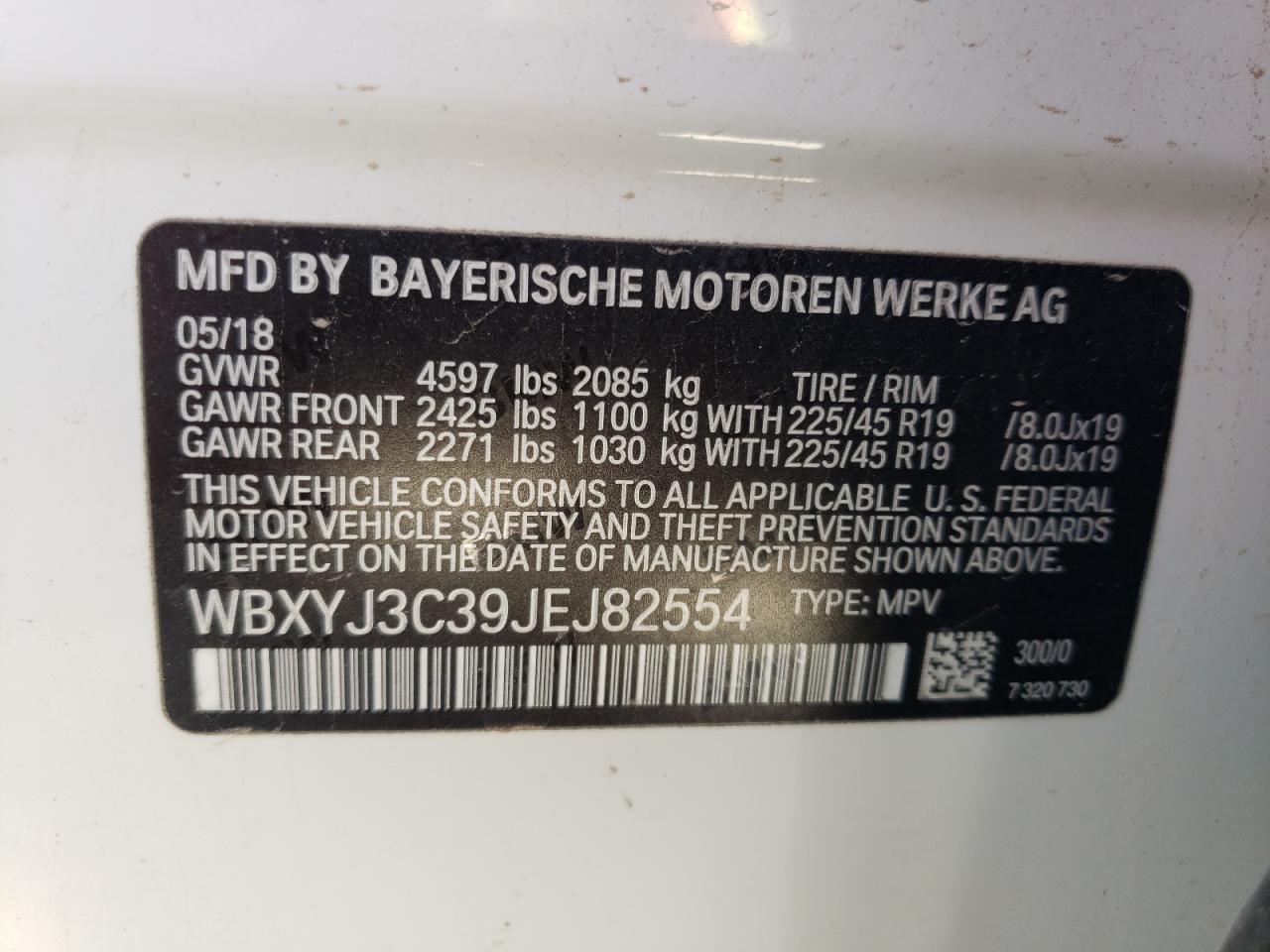 WBXYJ3C39JEJ82554 2018 BMW X2 Sdrive28I