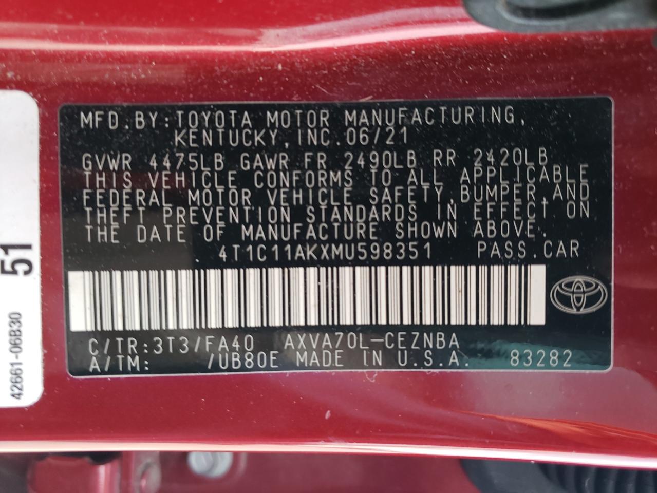 2021 Toyota Camry - Image 14