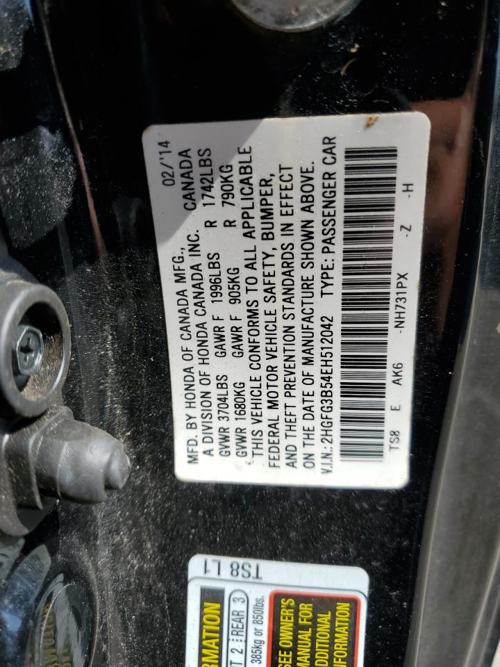 2HGFG3B54EH512042 2014 Honda Civic Lx