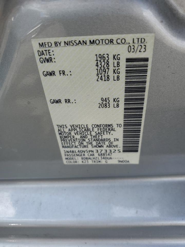 1N4BL4DV5PN373325 2023 Nissan Altima Sv