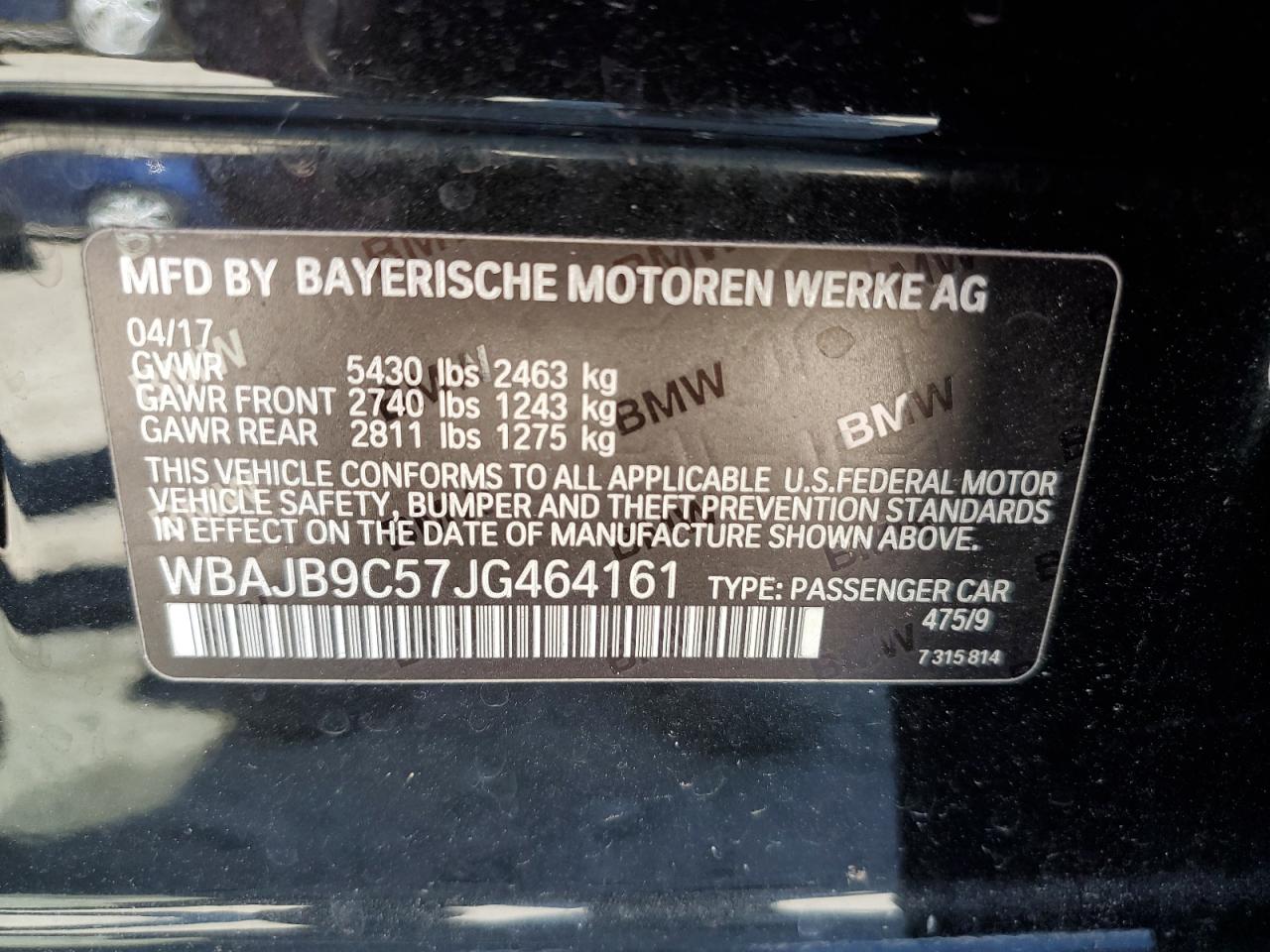 WBAJB9C57JG464161 2018 BMW M550Xi