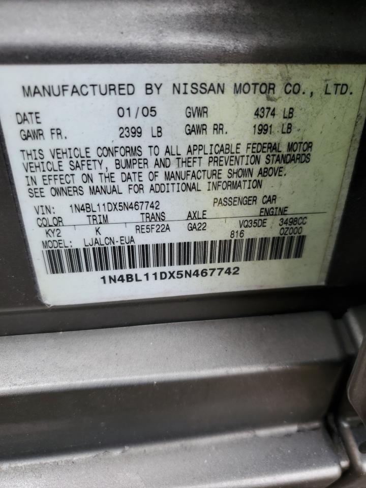 1N4BL11DX5N467742 2005 Nissan Altima Se