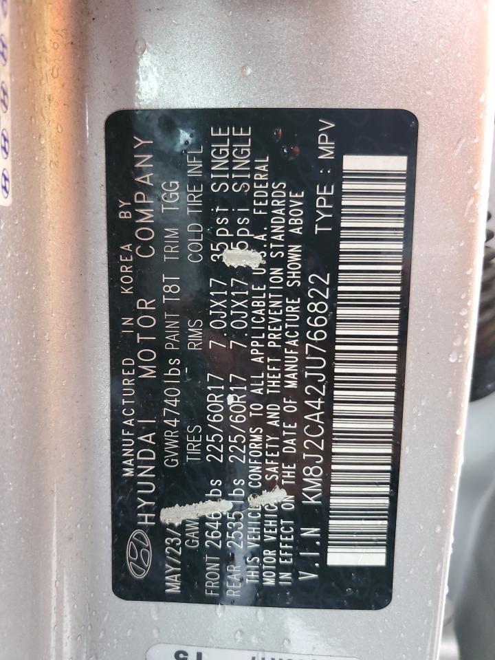 2018 Hyundai Tucson Se VIN: KM8J2CA42JU766822 Lot: 73365454