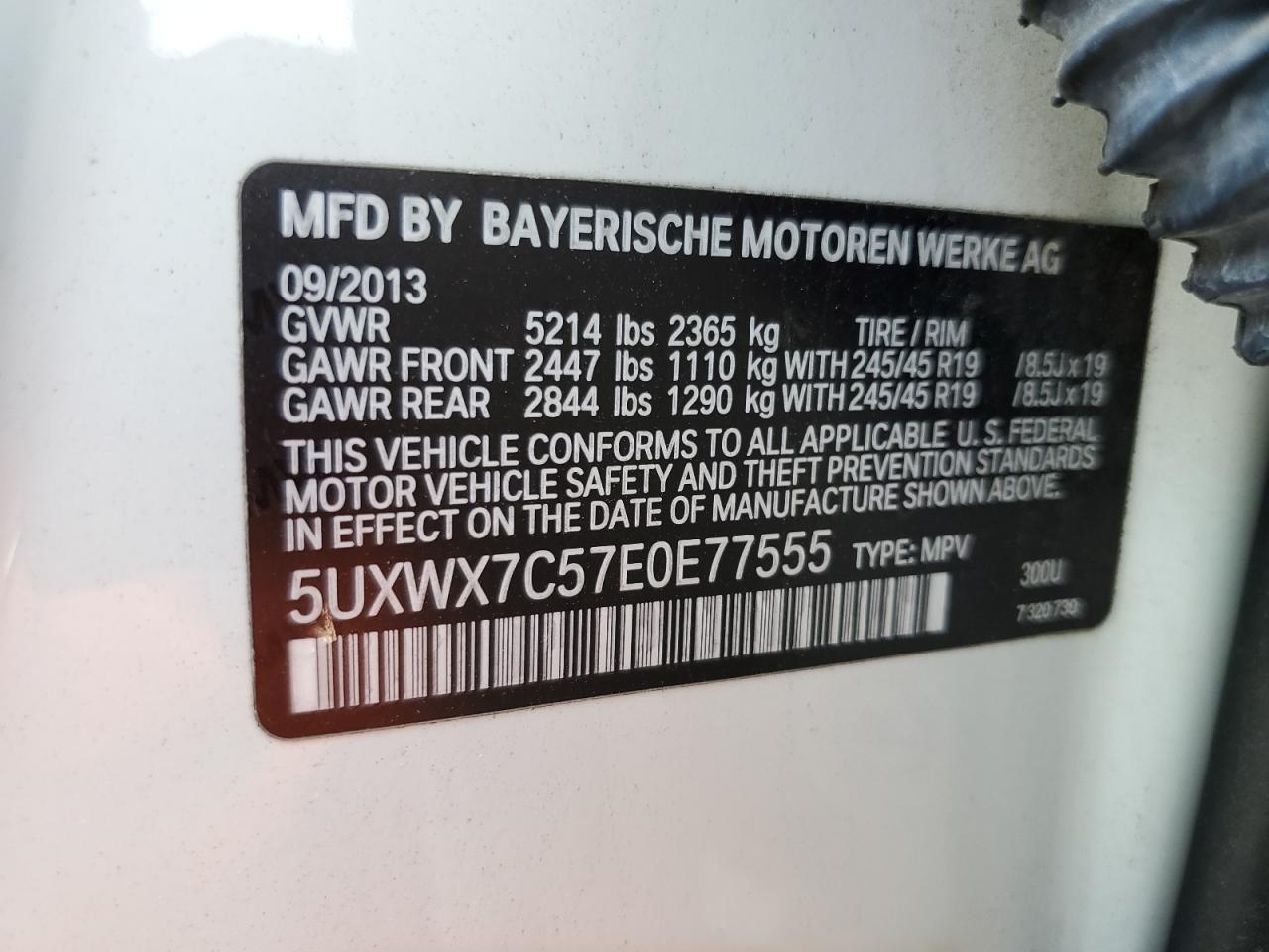 5UXWX7C57E0E77555 2014 BMW X3 xDrive35I