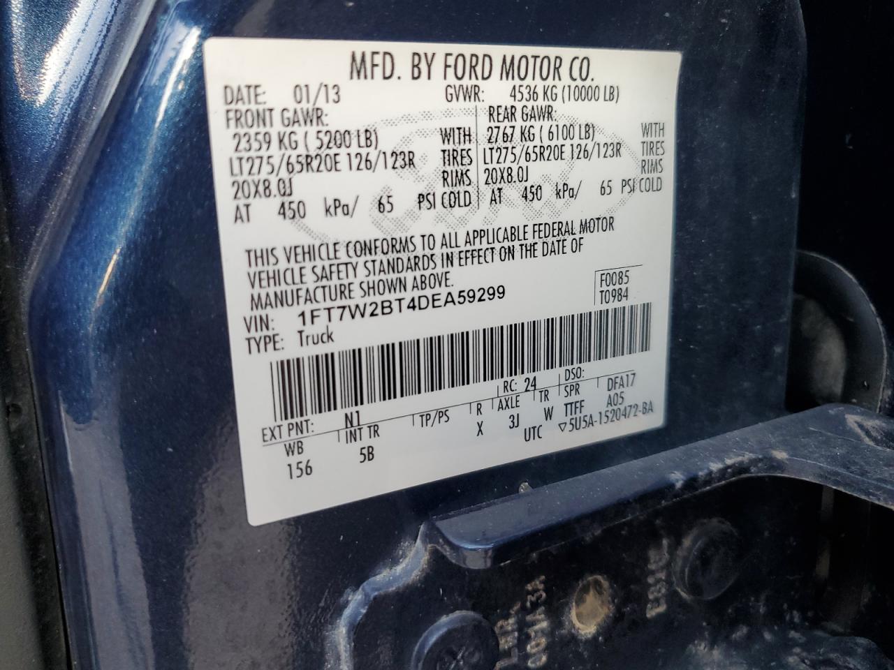 1FT7W2BT4DEA59299 2013 Ford F250 Super Duty