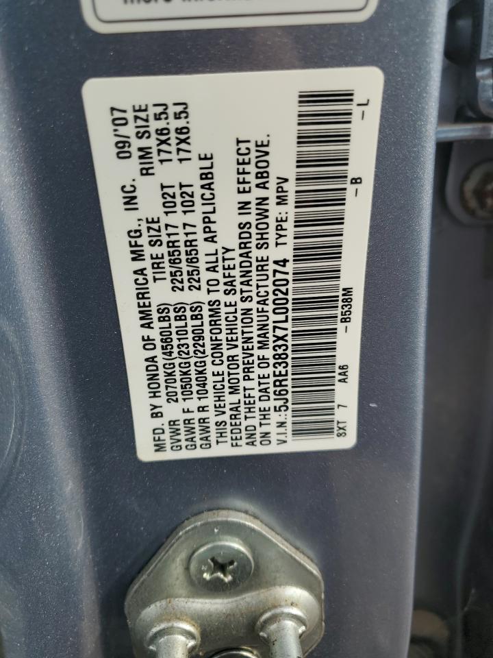 5J6RE383X7L002074 2007 Honda Cr-V Lx