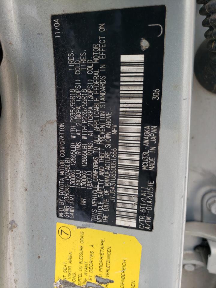 JTJGA31U650051666 2005 Lexus Rx 330