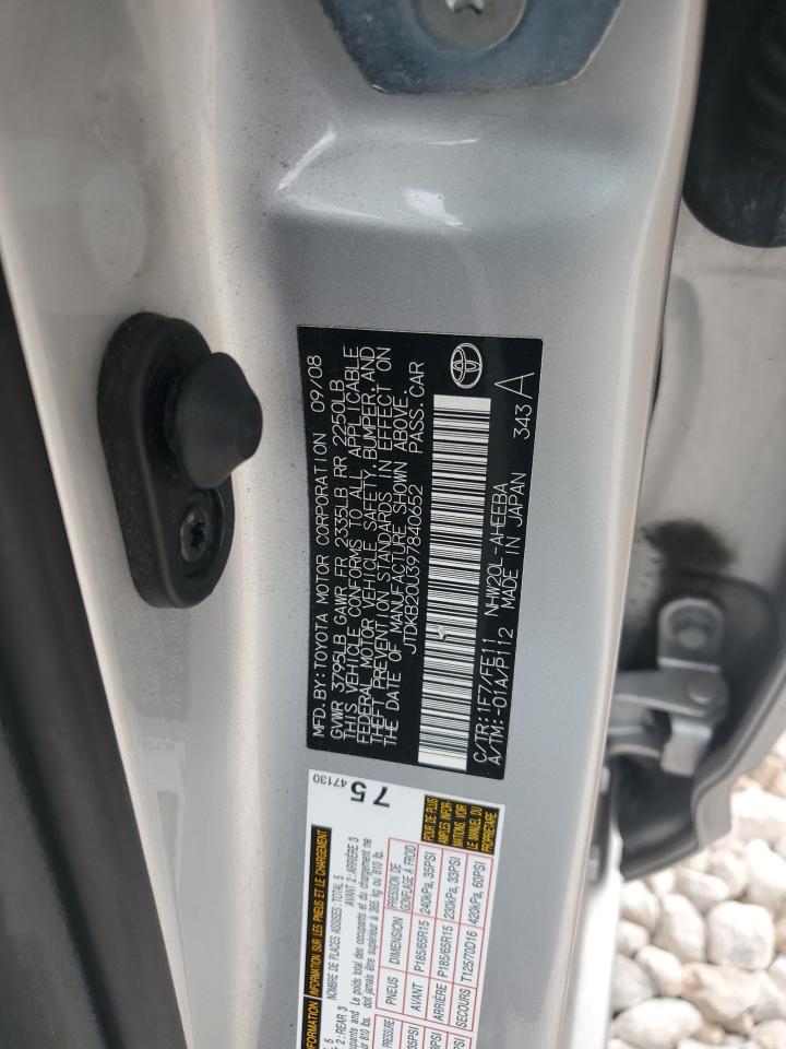 JTDKB20U397840652 2009 Toyota Prius