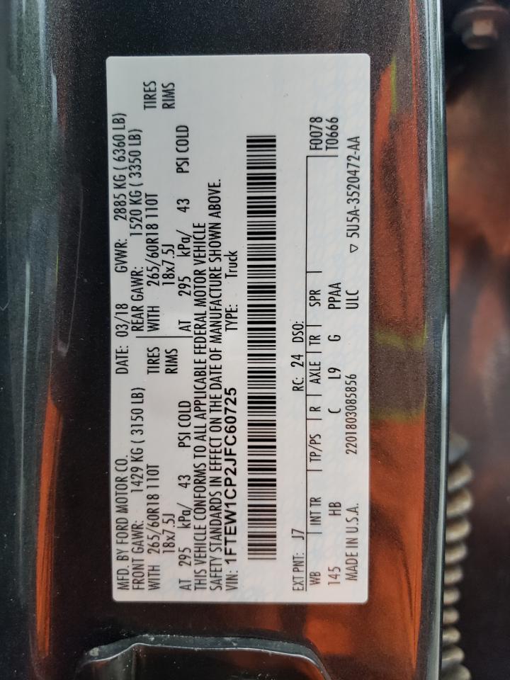 1FTEW1CP2JFC60725 2018 Ford F150 Supercrew
