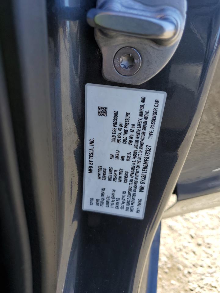 5YJ3E1EB6MF878327 2021 Tesla Model 3