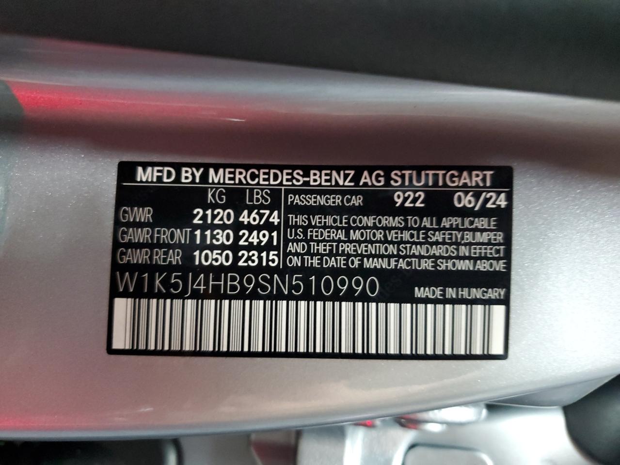 W1K5J4HB9SN510990 2025 Mercedes-Benz Cla 250 4Matic