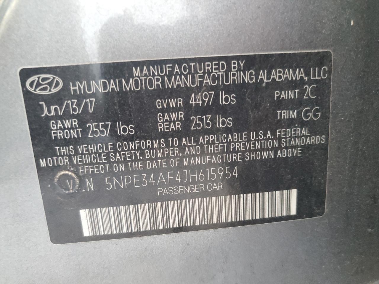 5NPE34AF4JH615954 2018 Hyundai Sonata Sport