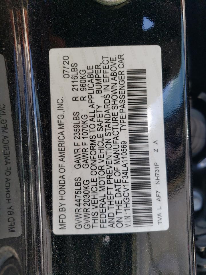 1HGCV1F34LA110569 2020 Honda Accord Sport