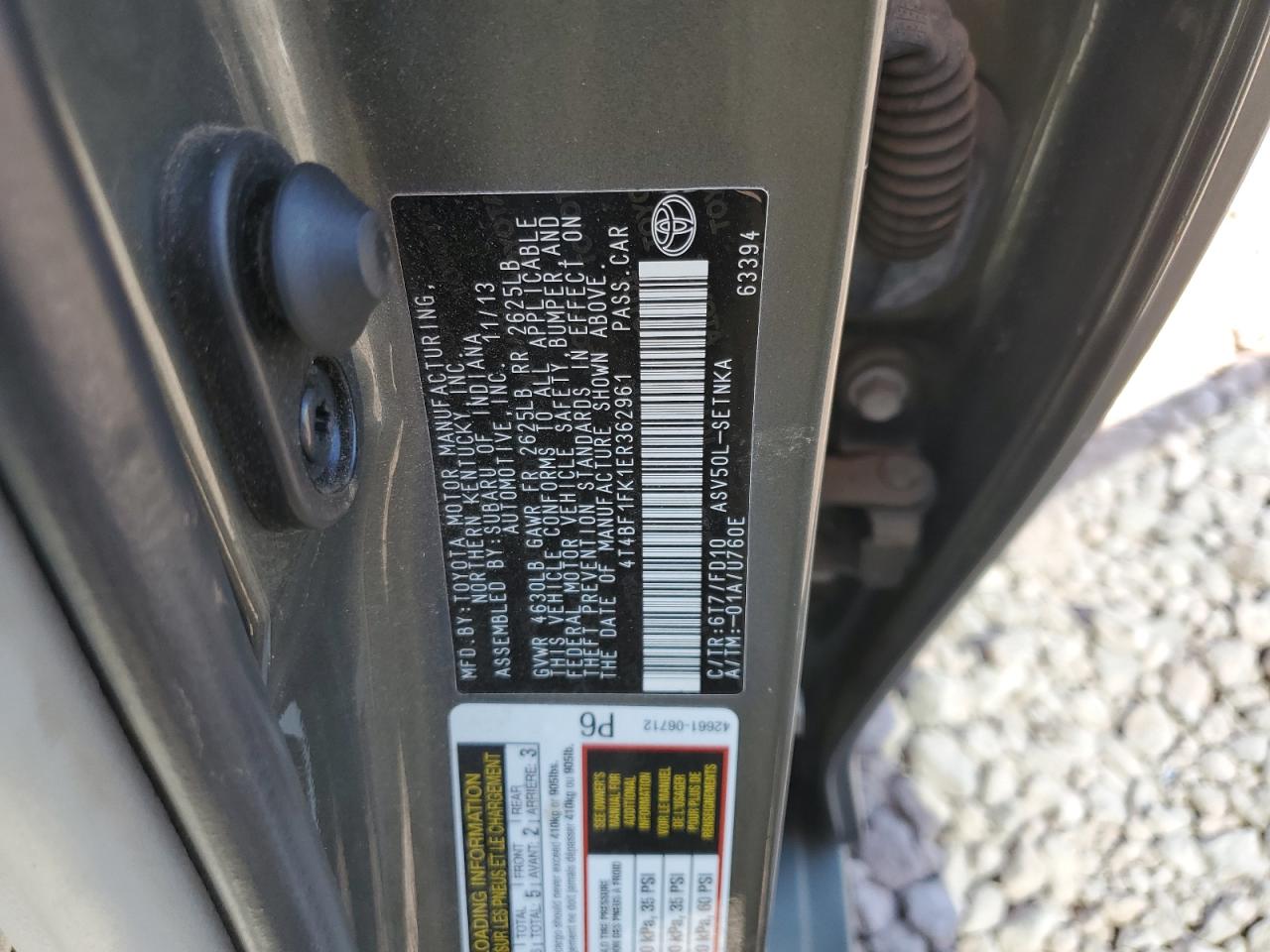 4T4BF1FK1ER362961 2014 Toyota Camry L