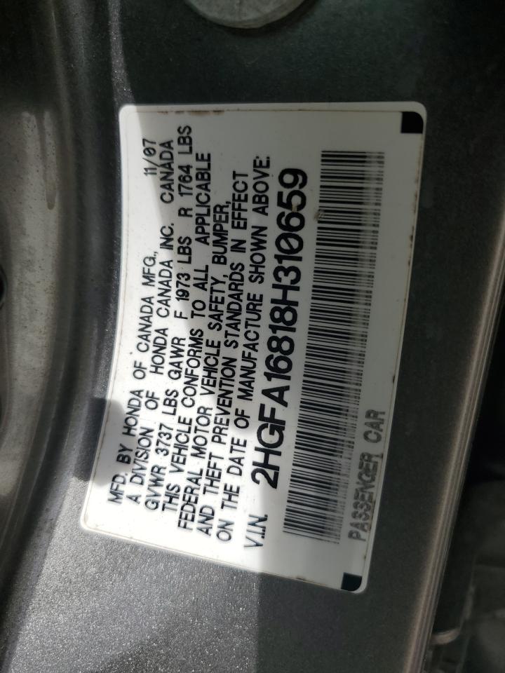 2HGFA16818H310659 2008 Honda Civic Ex