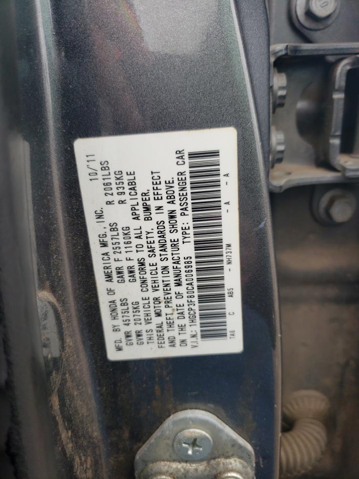 1HGCP3F80CA006985 2012 Honda Accord Exl