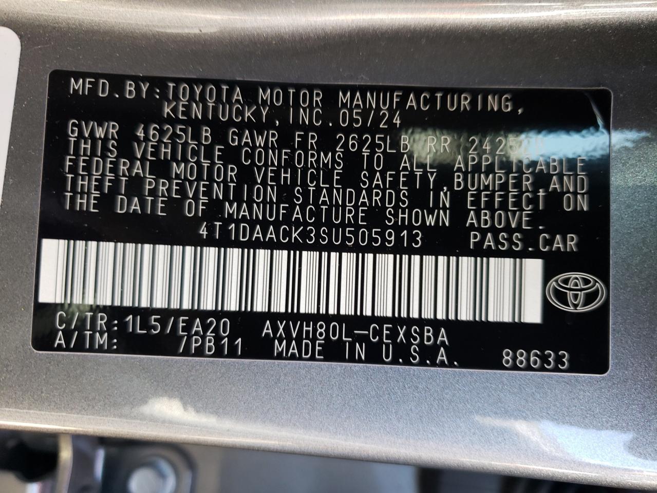 4T1DAACK3SU505913 2025 Toyota Camry Xse