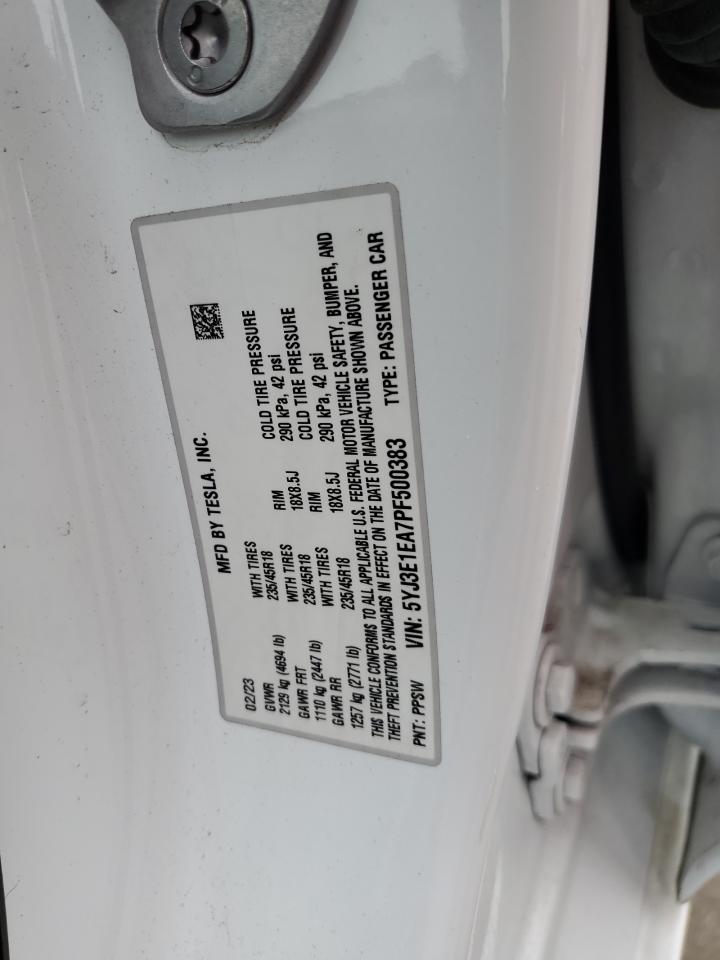 5YJ3E1EA7PF500383 2023 Tesla Model 3