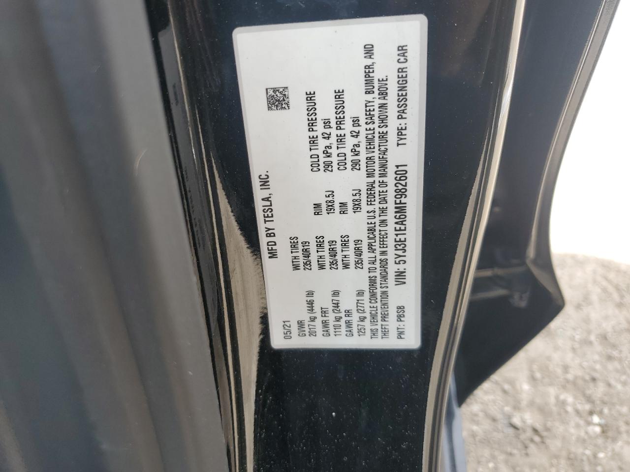 5YJ3E1EA6MF982601 2021 TESLA MODEL 3 - Image 12