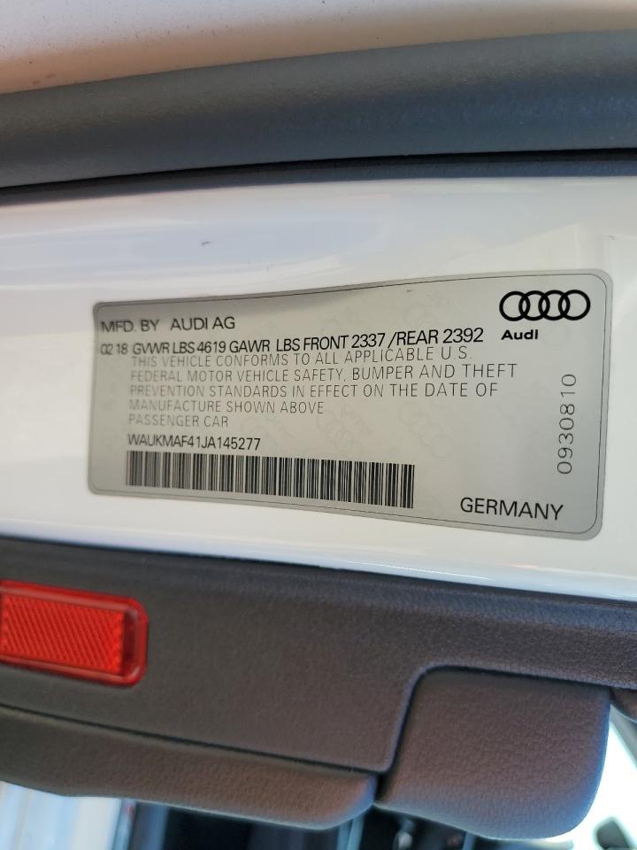 WAUKMAF41JA145277 2018 Audi A4 Premium