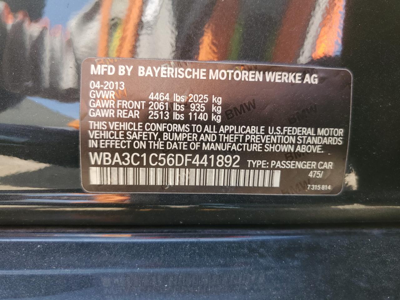 WBA3C1C56DF441892 2013 BMW 328 I Sulev