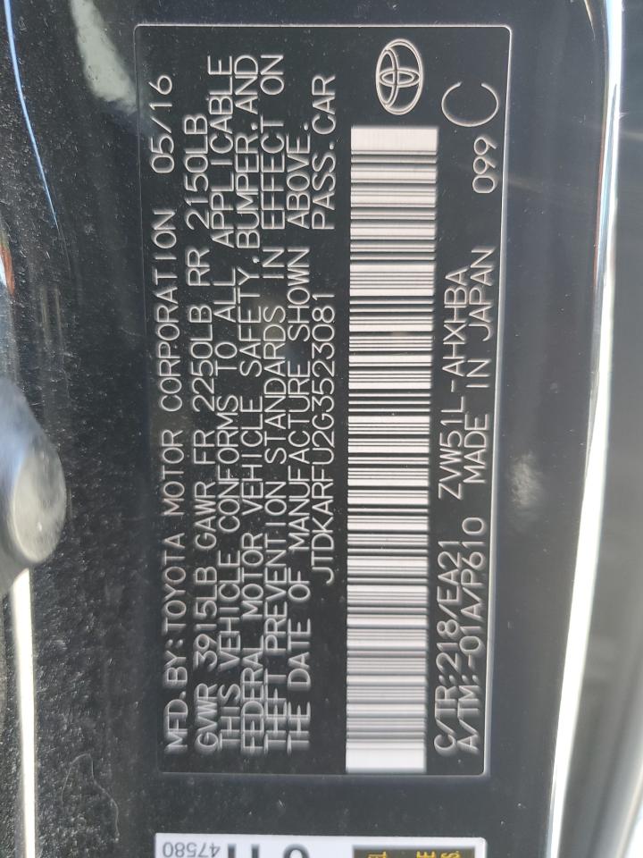 JTDKARFU2G3523081 2016 Toyota Prius