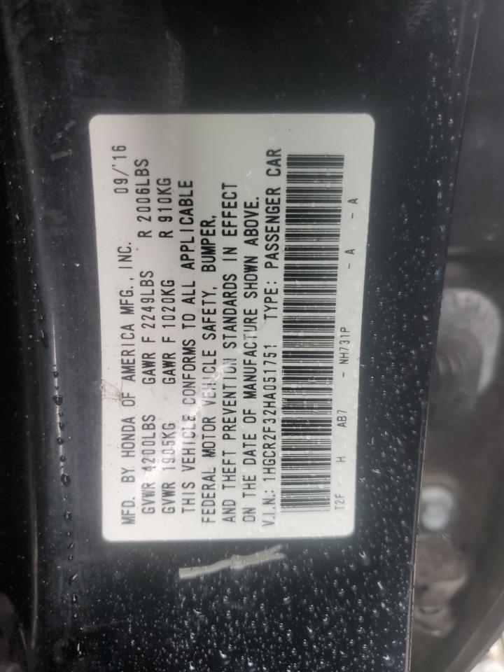 1HGCR2F32HA051751 2017 Honda Accord Lx