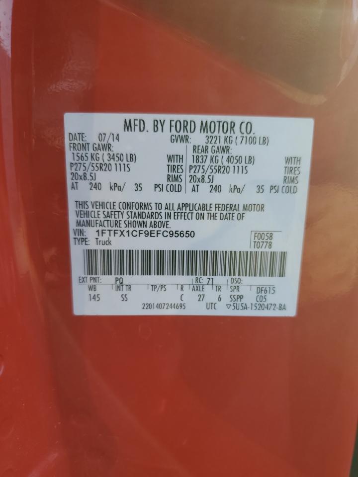 1FTFX1CF9EFC95650 2014 Ford F150 Super Cab