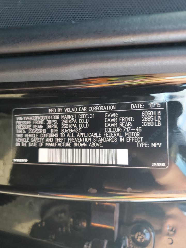 YV4A22PK0G1044308 2016 Volvo Xc90 T6