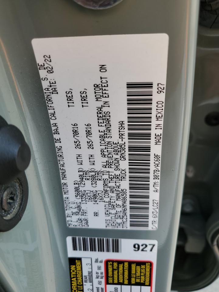 3TMCZ5AN6NM486585 2022 Toyota Tacoma Double Cab