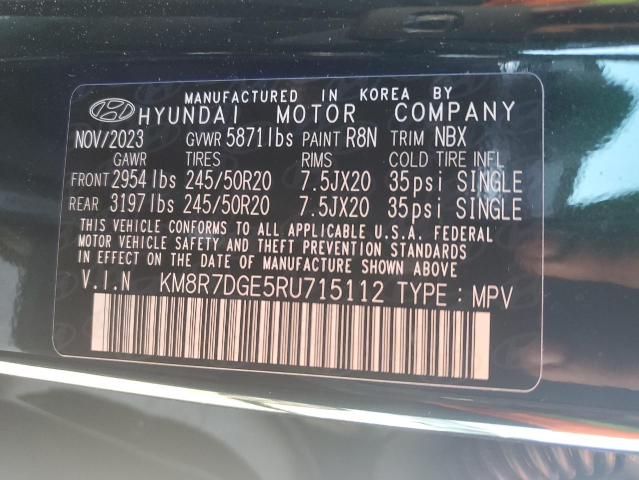 KM8R7DGE5RU715112 2024 Hyundai Palisade Calligraphy