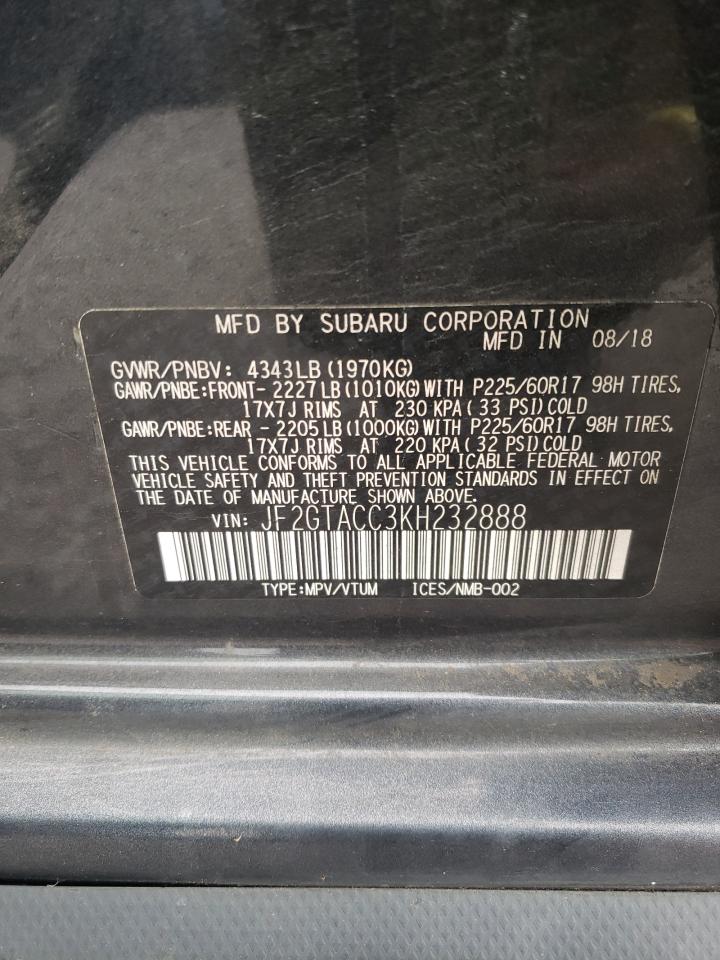 JF2GTACC3KH232888 2019 Subaru Crosstrek Premium