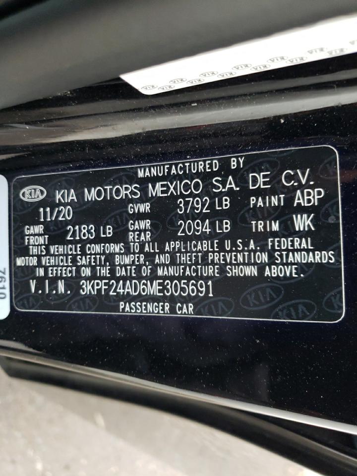 2021 Kia Forte Fe VIN: 3KPF24AD6ME305691 Lot: 73230854