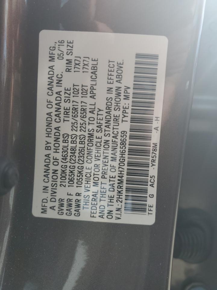 2HKRM4H70GH658659 2016 Honda Cr-V Exl