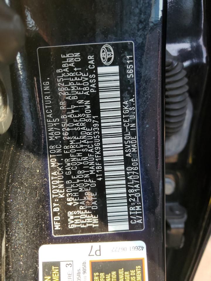 4T1BF1FK9GU533971 2016 Toyota Camry Le