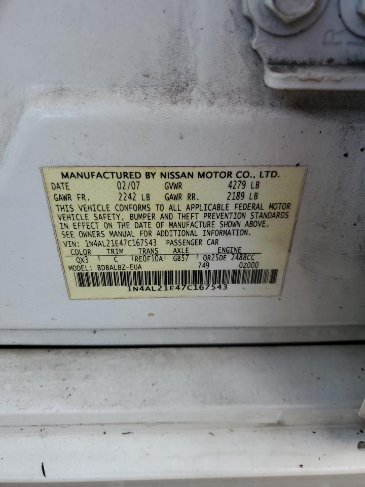 1N4AL21E47C167543 2007 Nissan Altima 2.5