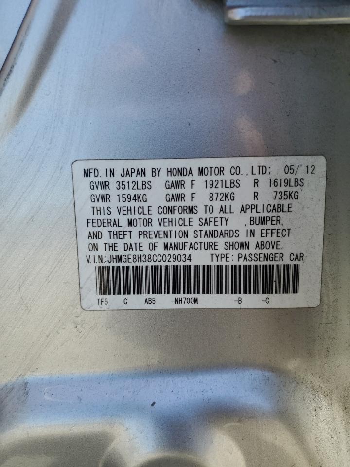 JHMGE8H38CC029034 2012 Honda Fit