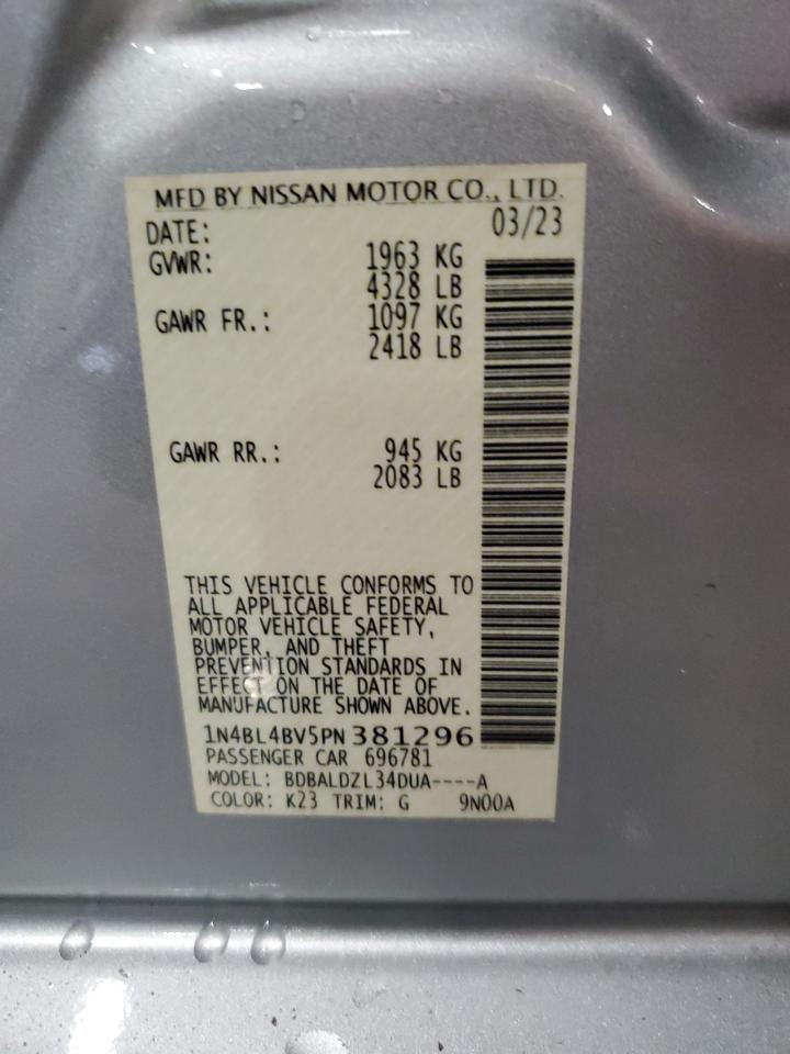 1N4BL4BV5PN381296 2023 Nissan Altima S