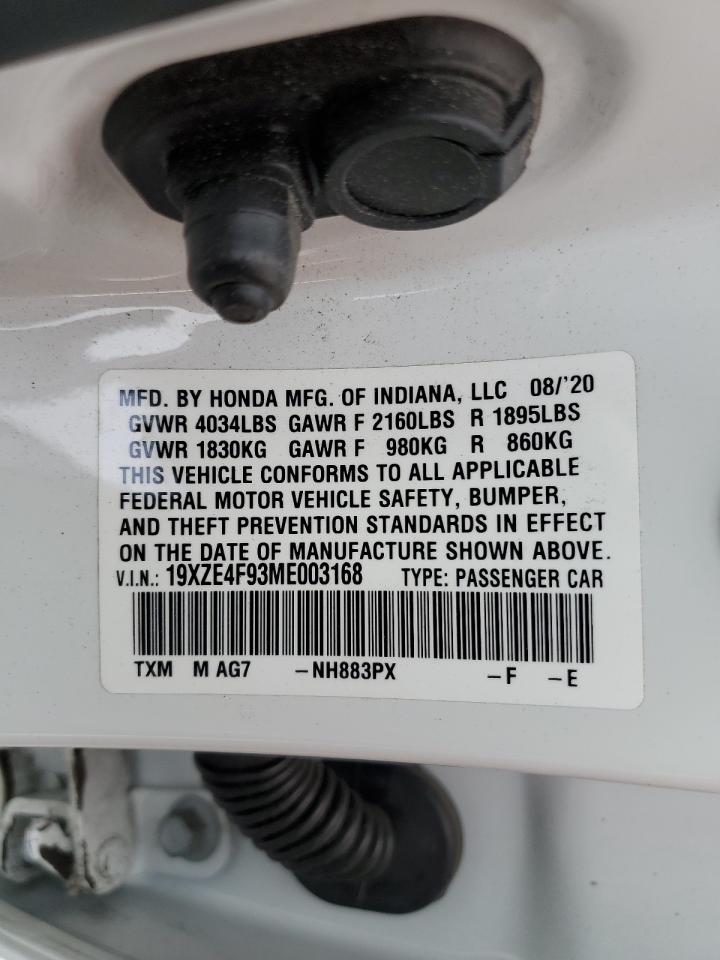 2021 Honda Insight Touring VIN: 19XZE4F93ME003168 Lot: 72269064