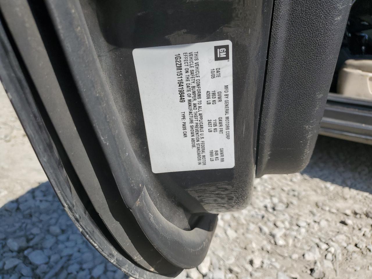 1G2ZM151164198449 2006 Pontiac G6 Gtp