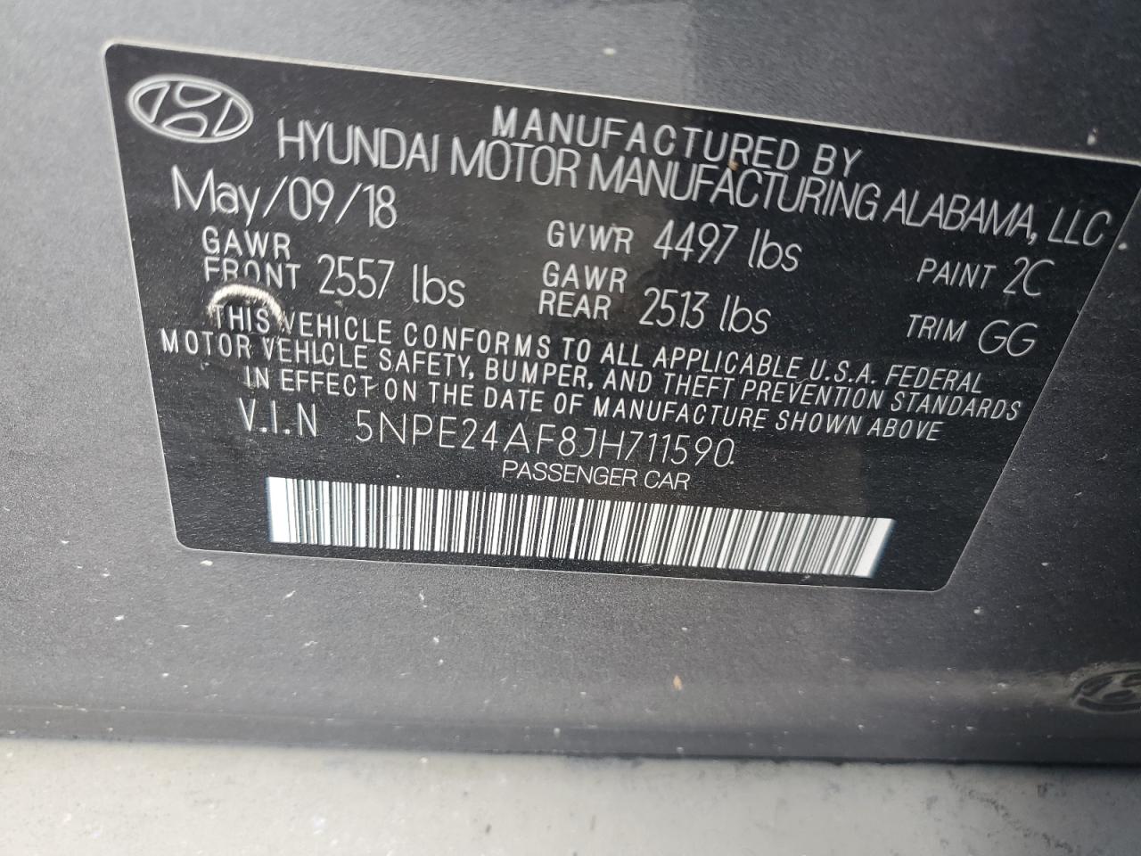 5NPE24AF8JH711590 2018 Hyundai Sonata Se