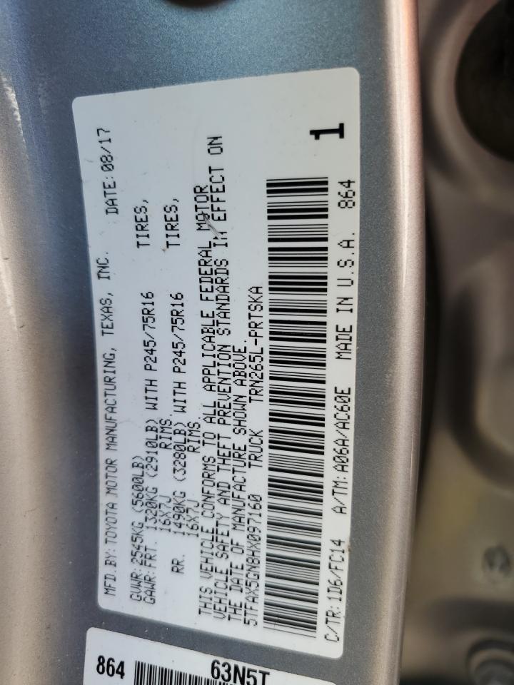 5TFAX5GN8HX097160 2017 Toyota Tacoma Double Cab